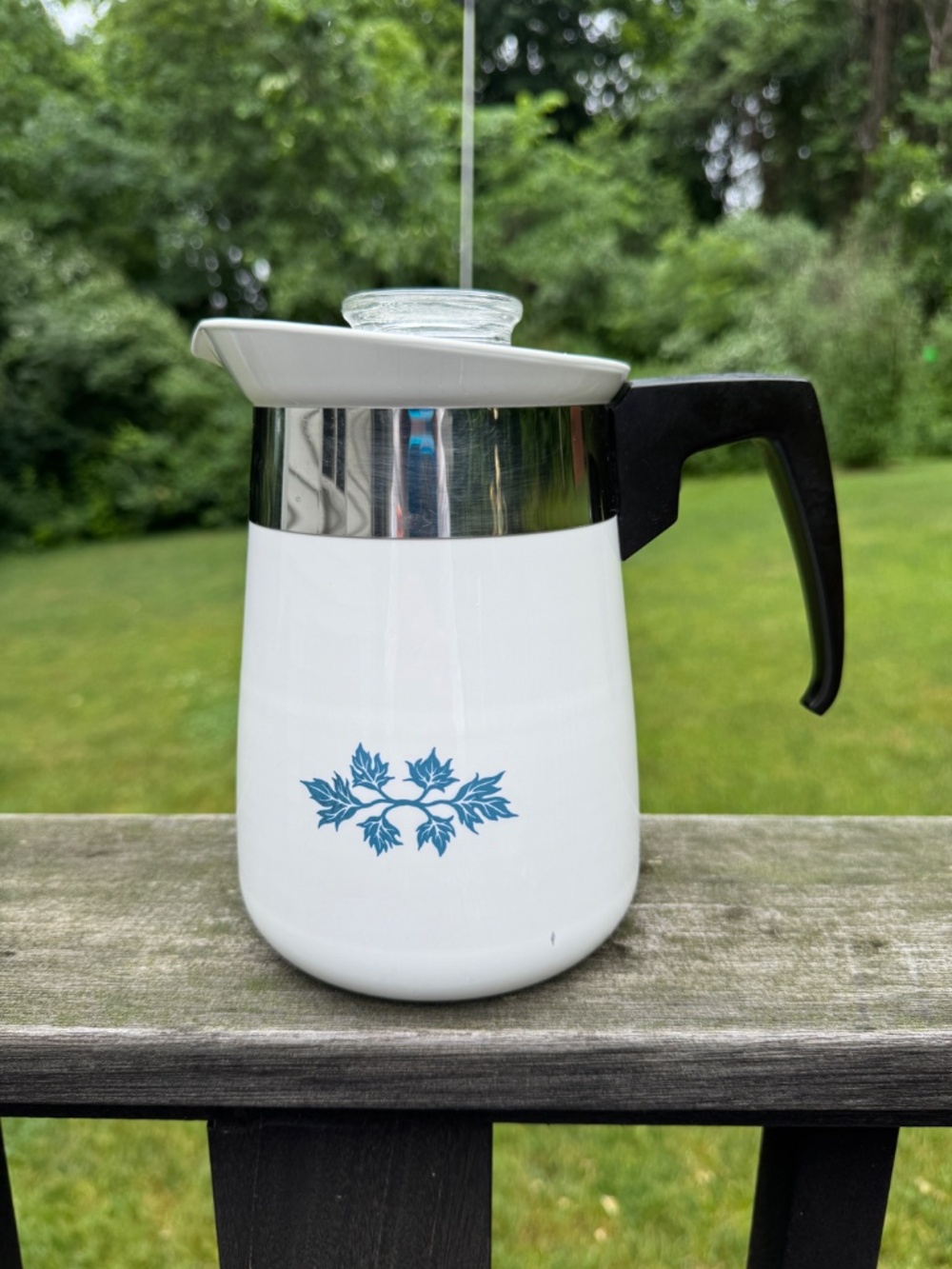 Corning Ware Corningware 4 cup percolator Pyroflam Complete RARE Pyroceram rim